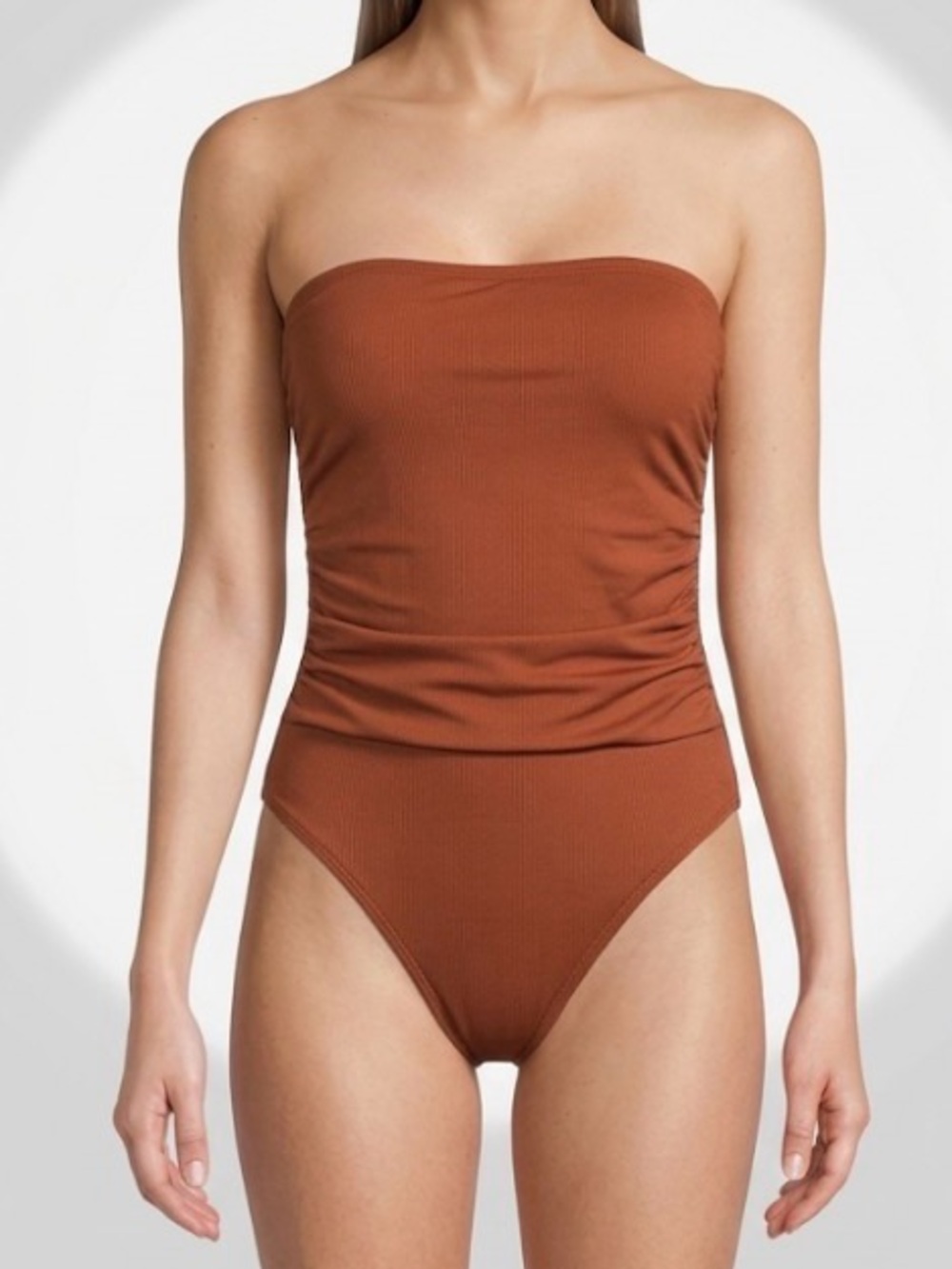 Shade & Shore Strapless Ruched One-Piece Swimsuit